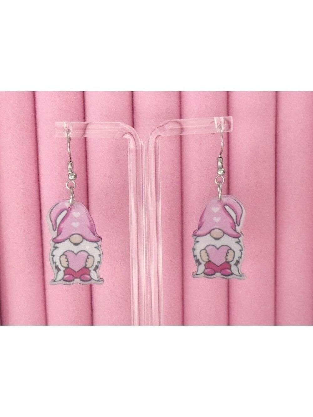 Valentine's Gnome Earrings with Hook